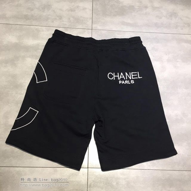 Chanel五分褲 19春夏最新款 香奈兒黑色休閒短褲  tzy1793